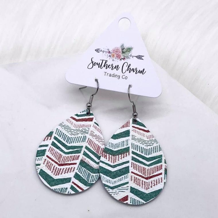 Christmas Chevron Earrings