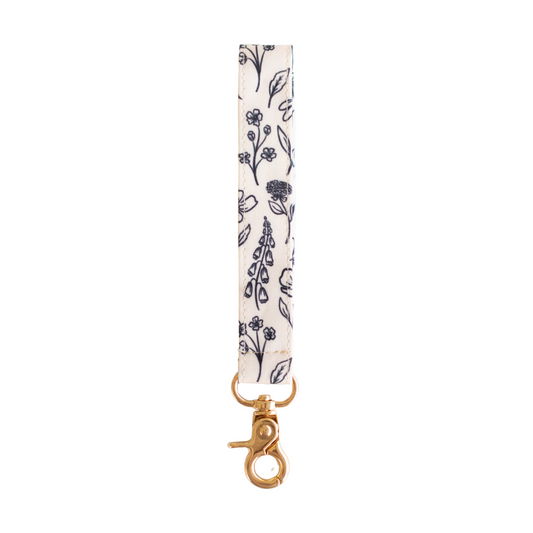 Pressed Floral Wristlet Keychain